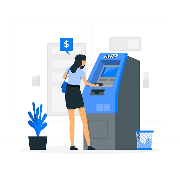 Free Vector atm machine concept illustration