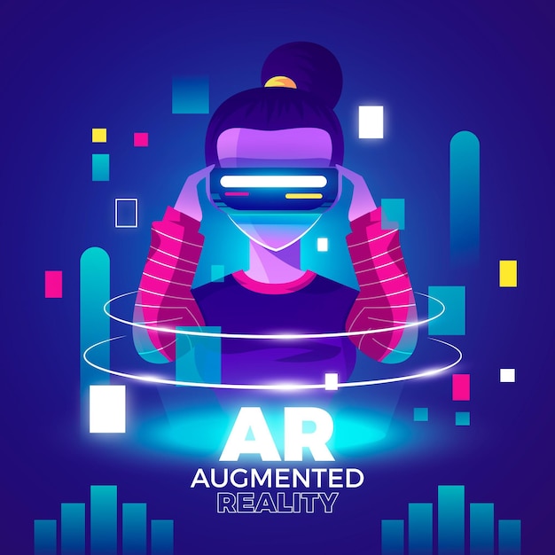 Free Vector augmented reality concept illustration