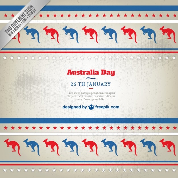 Free vector australia day background with kangaroos