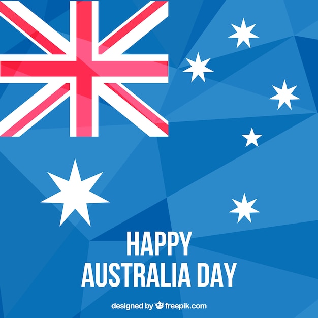 Free Vector australia day background with polygons in blue tones