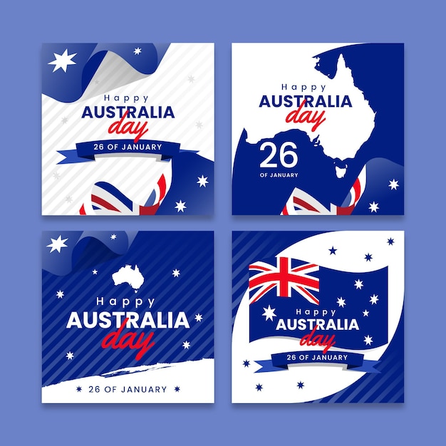 Free Vector australia day greeting cards collection