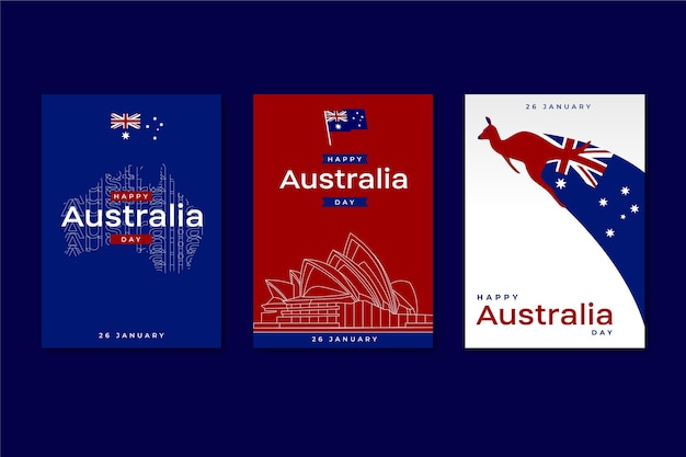 Free Vector australia day greeting cards