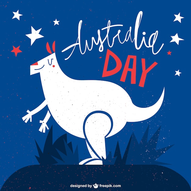 Free Vector australia day kangaroo illustration