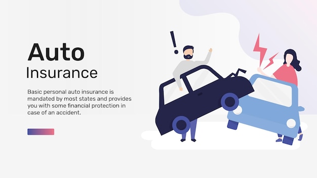 Free Vector auto insurance template vector for blog banner