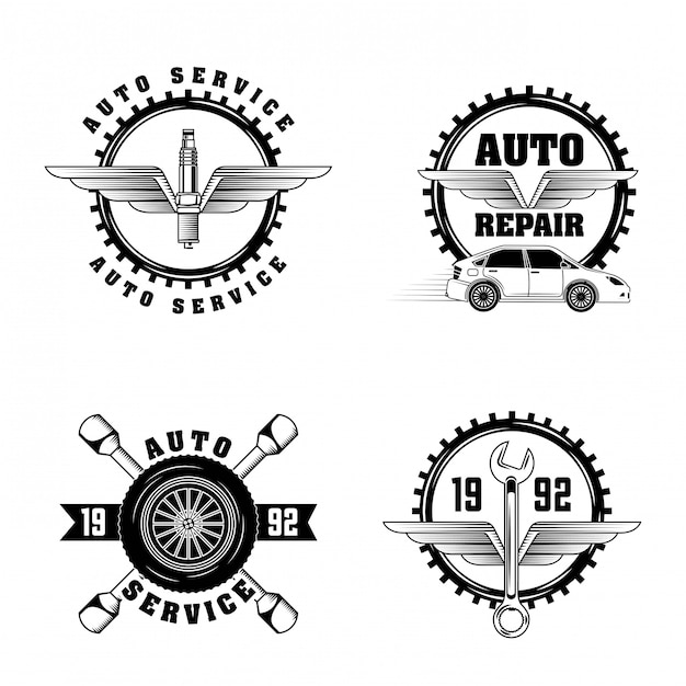 Free Vector automotive industry labels