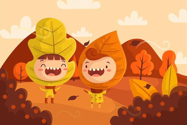 Free vector autumn background in flat style