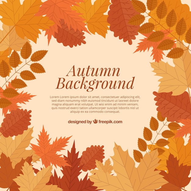 Free Vector autumn background with leaves