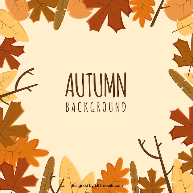 Autumn background with leaves