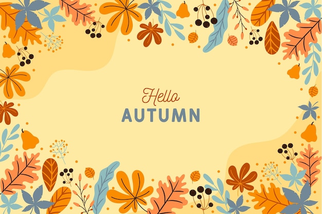 Free vector autumn background with leaves