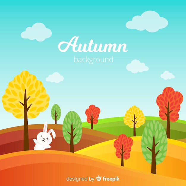 Free Vector autumn background with pretty leaves