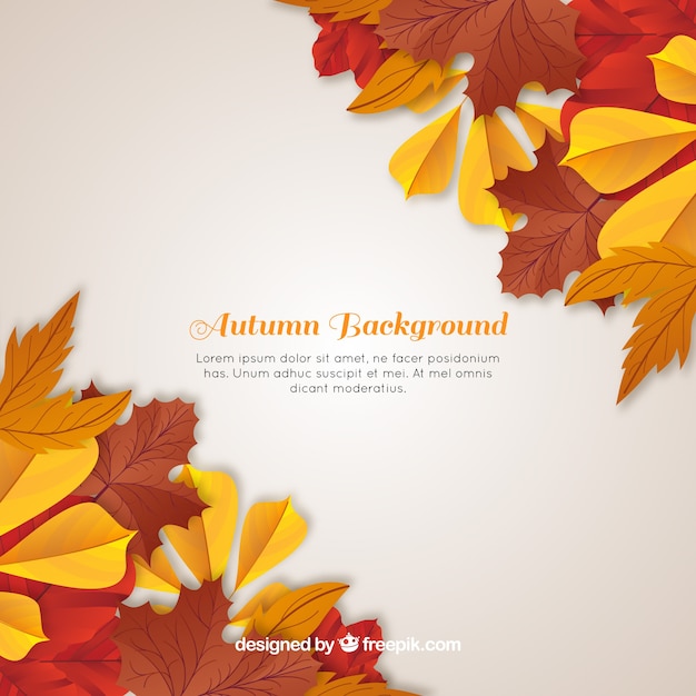 Free vector autumn background with realistic design