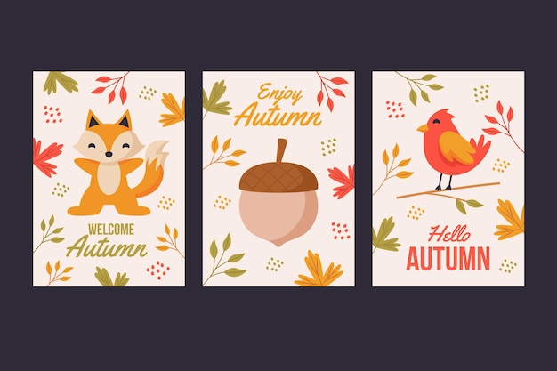 Free vector autumn card collection