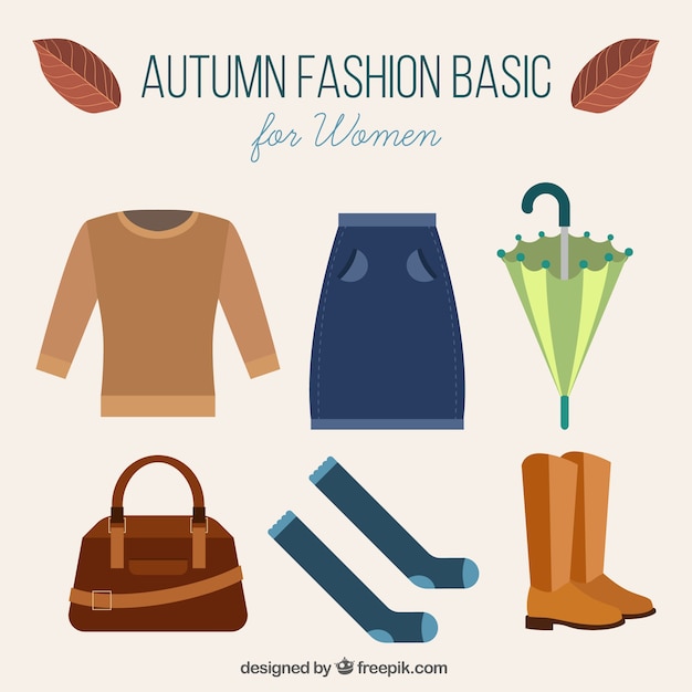 Free Vector autumn clothes and accessories