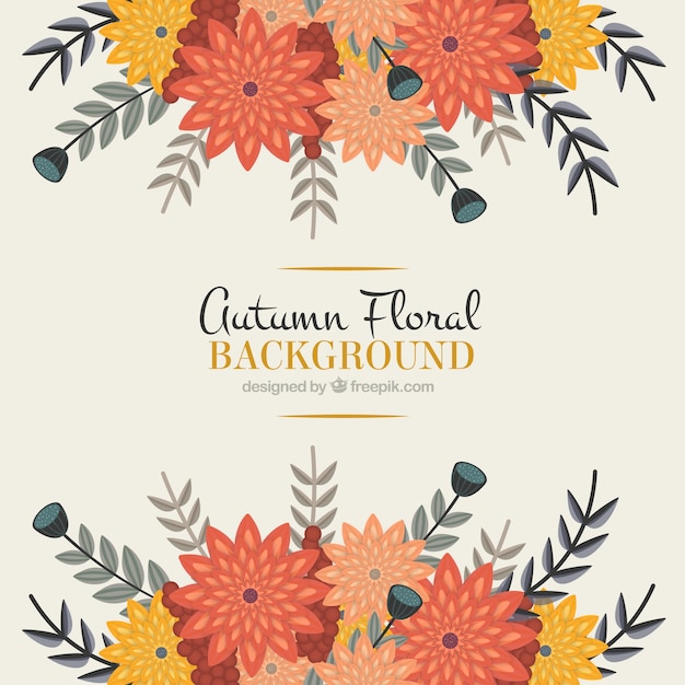 Free Vector autumn floral background