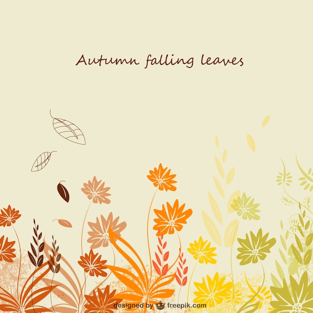 Free Vector autumn flowers background