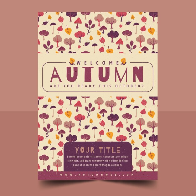 Autumn hand drawn flat poster or flyer