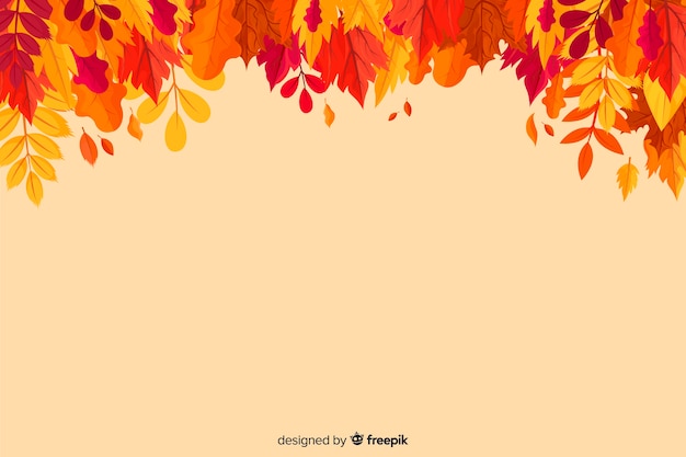 Autumn leaves background flat design