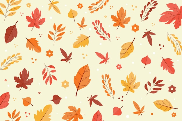 Free Vector autumn leaves background flat design