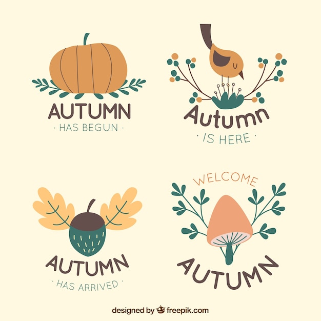 Free Vector autumn logo collection