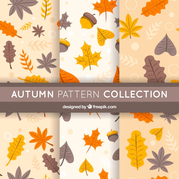 Free vector autumn pattern collection in modern style