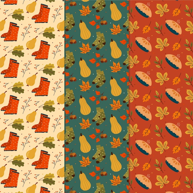 Free Vector autumn pattern collection