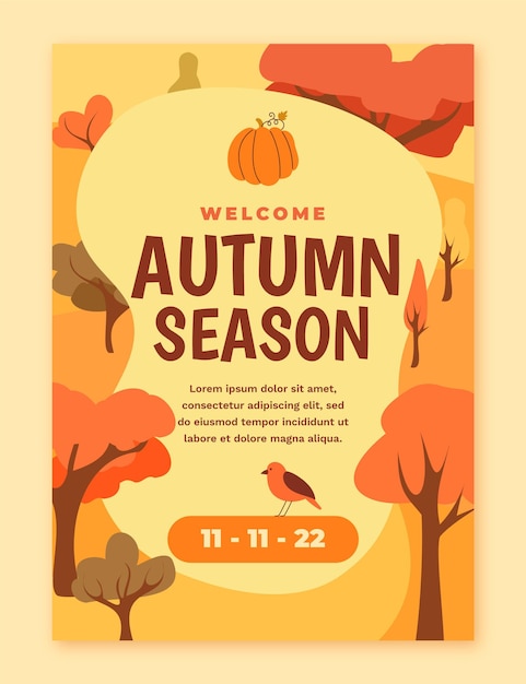 Autumn vertical flyer template