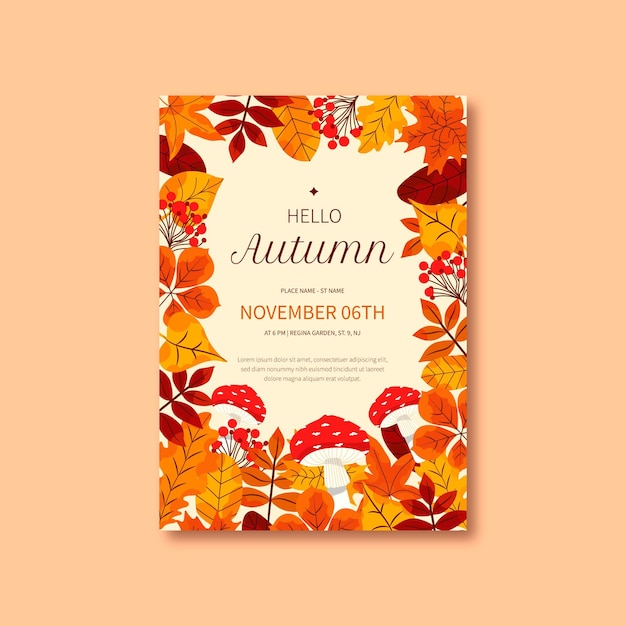 Autumn vertical flyer template