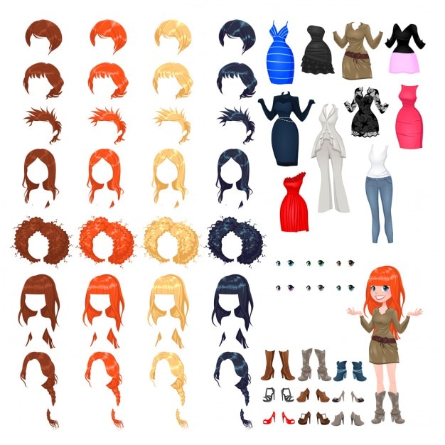 Free vector avatar with hairstyles