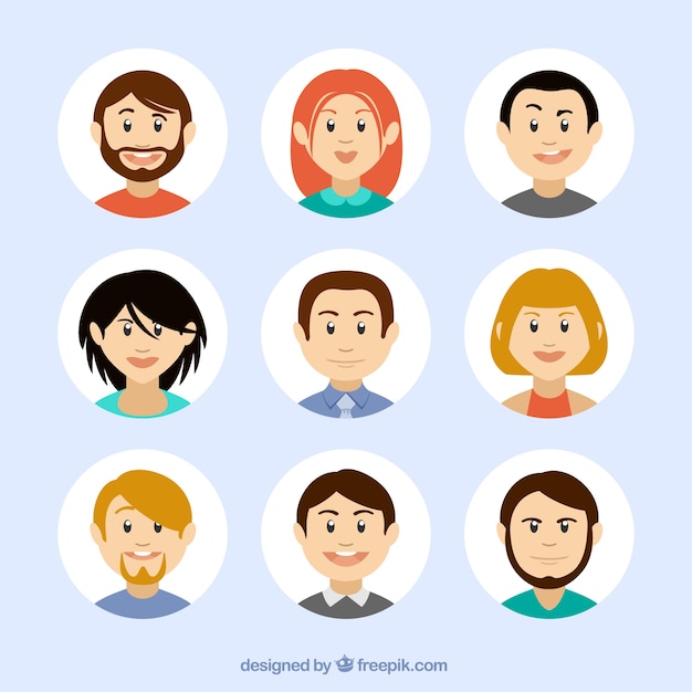 Free Vector avatars in cartoon style