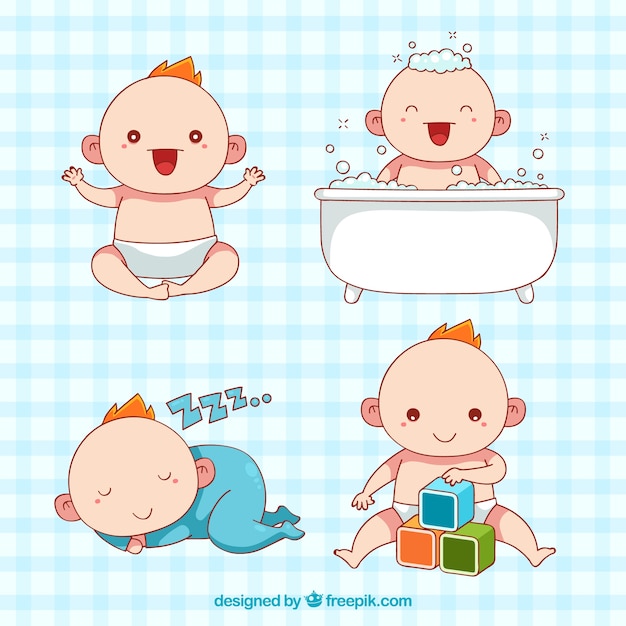 Free Vector babies collection in hand drawn style