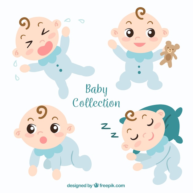 Free Vector babies collection in hand drawn style