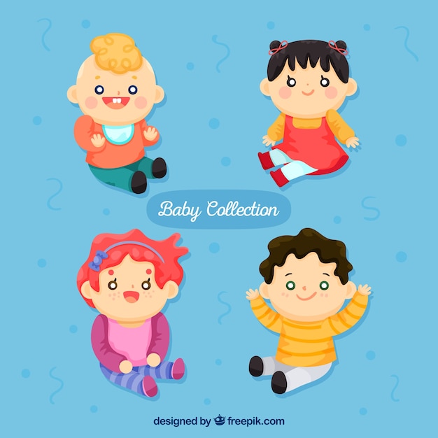 Free vector babies collection in hand drawn style