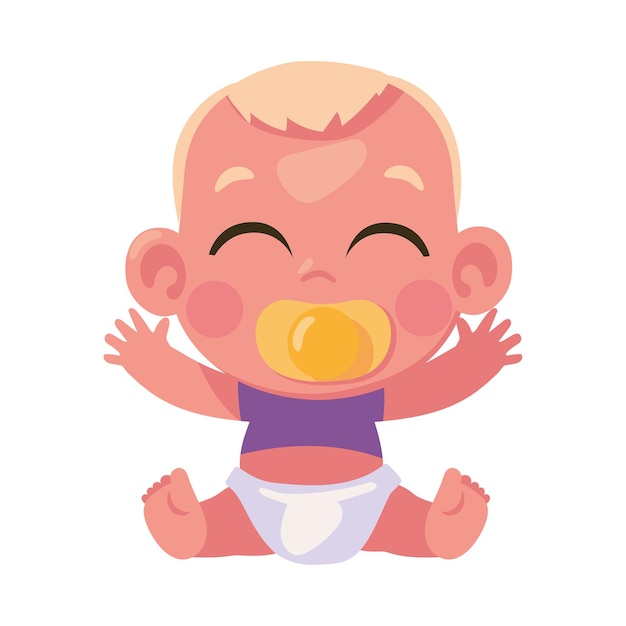 Free Vector baby boy with pacifier