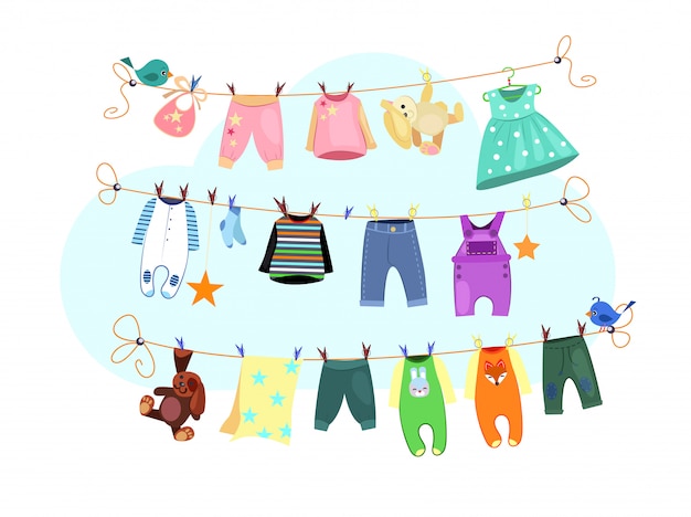 Free vector baby clothes set