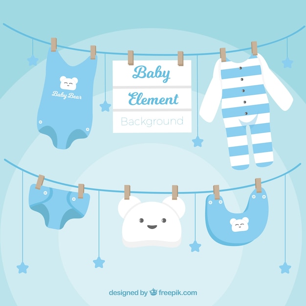 Free Vector baby elements background in flat style