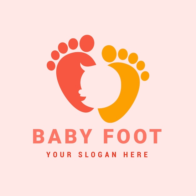 Baby foot logo design template