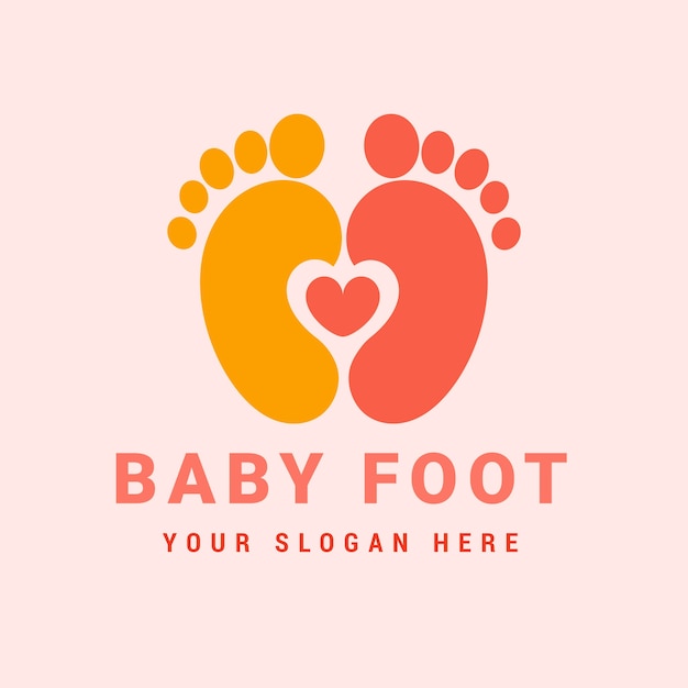 Free Vector baby foot logo design template