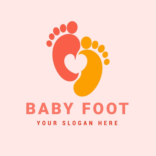 Free Vector baby foot logo design template