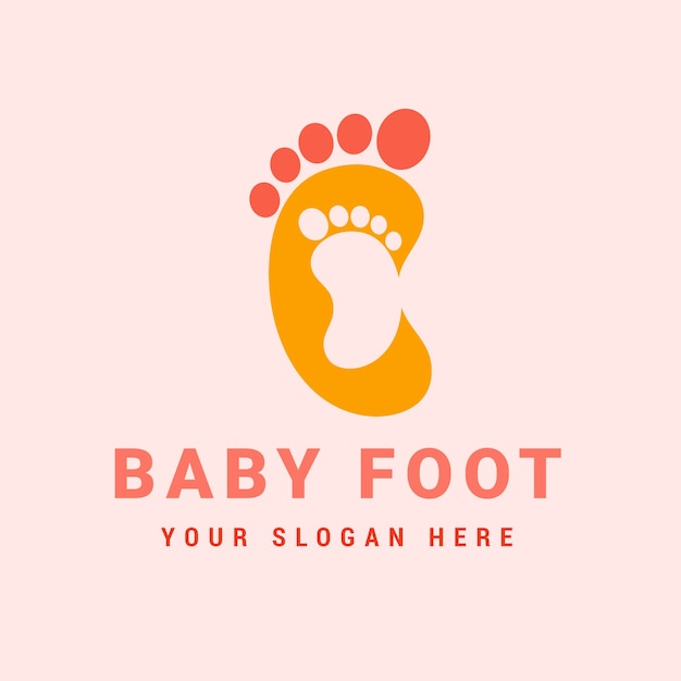 Free Vector baby foot logo design template