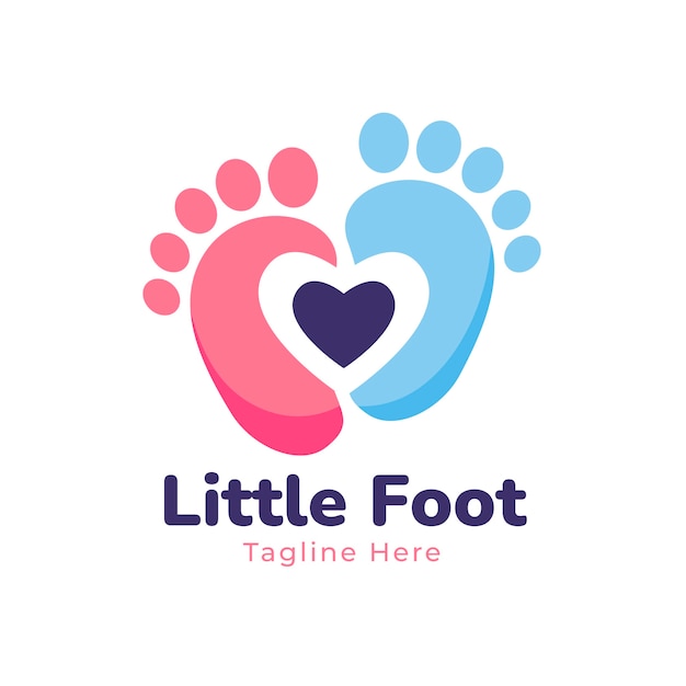 Free Vector baby foot logo design template