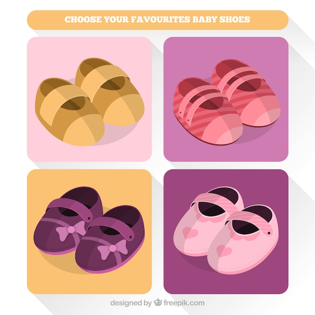 Free Vector baby shoes for girl