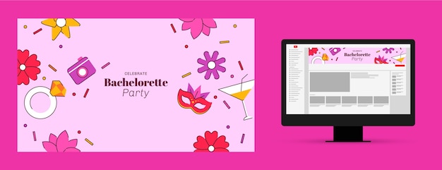 Bachelorette party youtube channel art template