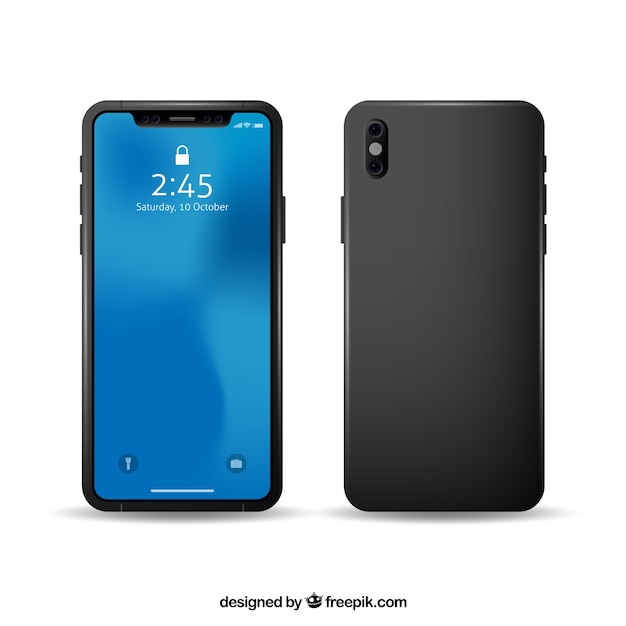 Free Vector back and front of smartphone