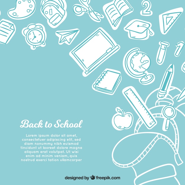 Free vector back to school background in hand drawn style