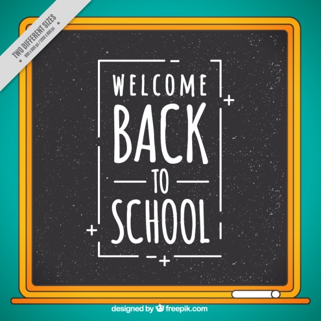 Free Vector back to school background with blackboard