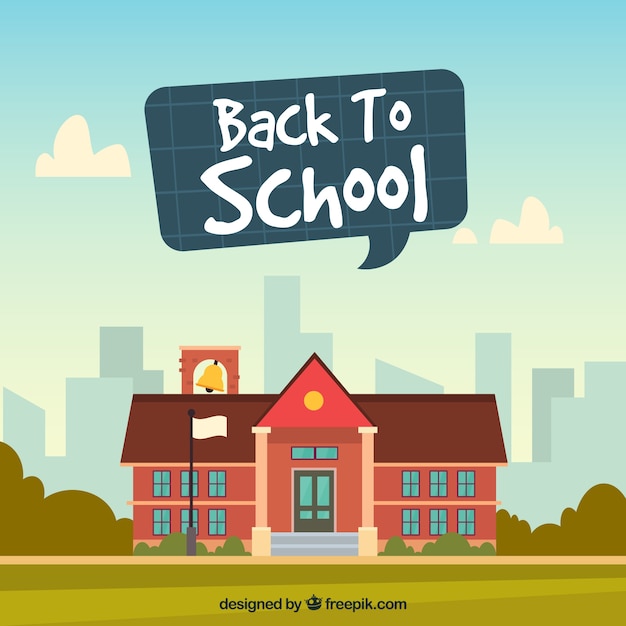 Free vector back to school background with building