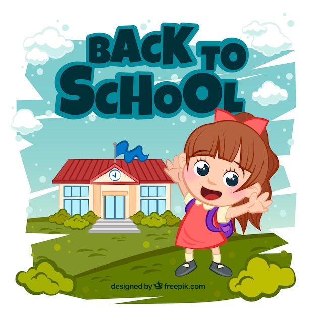 Free vector back to school background with happy student