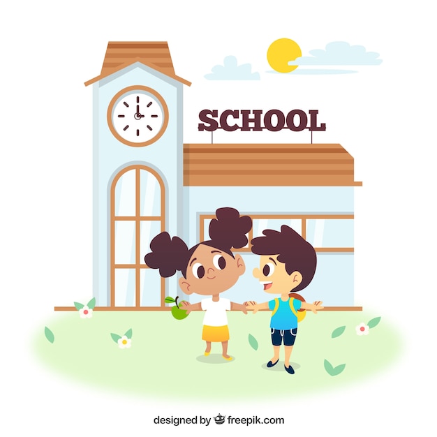 Free vector back to school background with kids