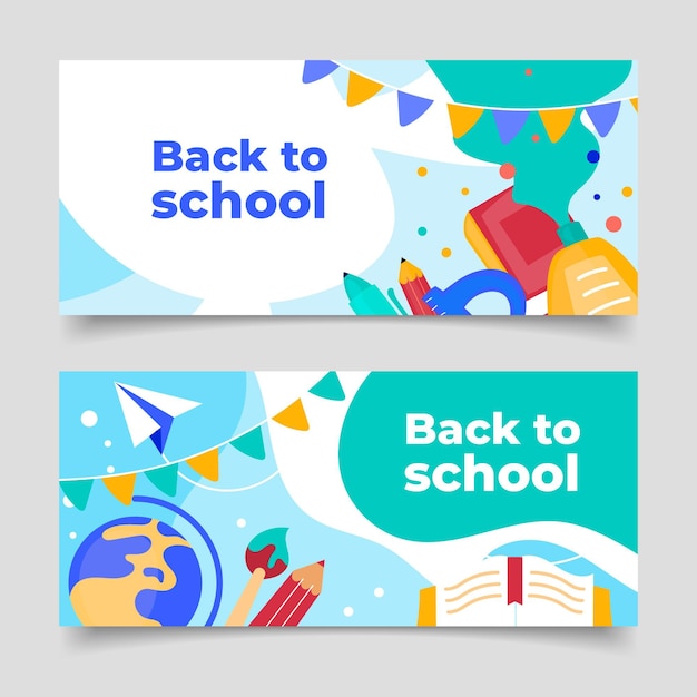 Free vector back to school banners