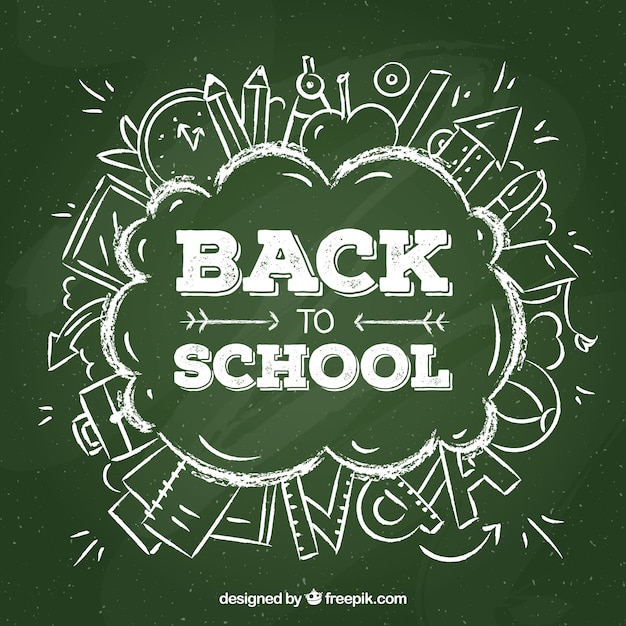 Back to school design with chalkboard lettering